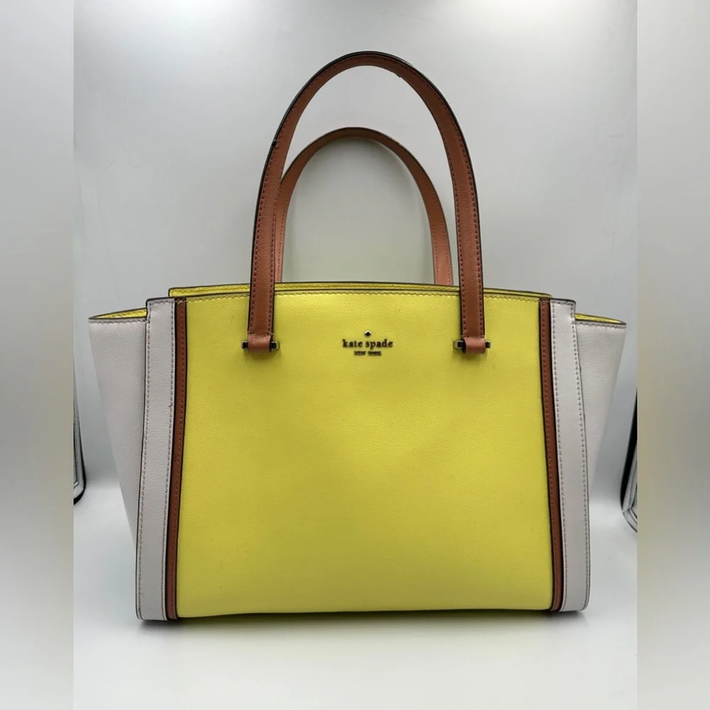 Kate Spade Patterson Drive Large Geraldine Colorblock Satchel Limelight Yellow